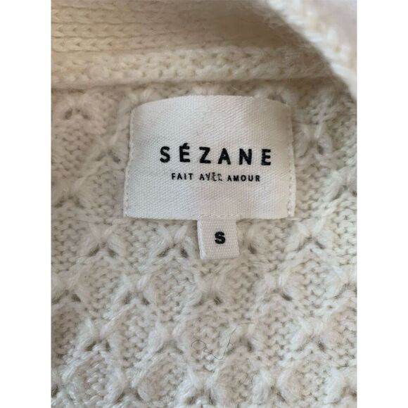 Sézane Women's Ivory Cable-Knit Cardigan Sweater‎ Size S - Picture 7 of 7